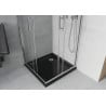 Mexen Rio square shower cubicle 70 x 70 cm, Transparent, Chrome + shower tray Flat, Black - 860-070-070-01-00-4070