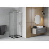 Mexen Rio square shower cabin 70 x 70 cm, frost, chrome + Flat, black tray - 860-070-070-01-30-4070