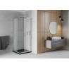 Mexen Rio square shower cabin 70 x 70 cm, frost, chrome + Flat, black tray - 860-070-070-01-30-4070