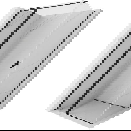 Mexen Mist T 100 x 75 cm Pivot Door Shower Enclosure, Transparent, Black - 8A4T-100-075-70-00