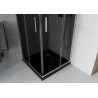 Mexen Rio square shower cabin 70 x 70 cm, graphite, chrome + Flat shower tray, black - 860-070-070-01-40-4070