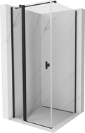 Mexen Mist T 80 x 80 cm Hinged Shower Enclosure, Transparent, Black - 8A4T-080-080-70-00
