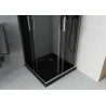 Mexen Rio square shower cabin 70 x 70 cm, graphite, chrome + Flat shower tray, black - 860-070-070-01-40-4070