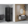 Mexen Rio square shower cabin 70 x 70 cm, graphite, chrome + Flat shower tray, black - 860-070-070-01-40-4070