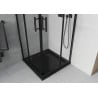 Mexen Rio square shower cubicle 70 x 70 cm, Transparent, Black + shower tray Flat, Black - 860-070-070-70-00-4070B
