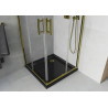Mexen Rio square shower cabin 70 x 70 cm, transparent, gold + Flat shower tray, black - 860-070-070-50-00-4070G