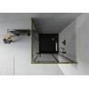 Mexen Rio square shower cabin 70 x 70 cm, graphite, gold + Flat tray, black - 860-070-070-50-40-4070G
