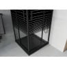 Mexen Rio square shower enclosure 70 x 70 cm, black stripes, black + Flat tray, black - 860-070-070-70-20-4070B