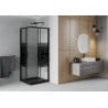 Mexen Rio square shower enclosure 70 x 70 cm, black stripes, black + Flat tray, black - 860-070-070-70-20-4070B
