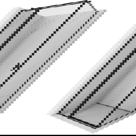 Mexen Mist T Left Hinged Shower Enclosure 115 x 85 cm, Black Frame, Black - 8A4T-115-085-70-70-L