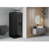 Mexen Rio square shower cubicle 70 x 70 cm, Graphite, Black + shower tray Flat, Black - 860-070-070-70-40-4070B