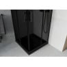 Mexen Rio square shower cubicle 70 x 70 cm, Graphite, Black + shower tray Flat, Black - 860-070-070-70-40-4070B