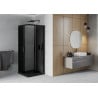 Mexen Rio square shower cubicle 70 x 70 cm, Graphite, Black + shower tray Flat, Black - 860-070-070-70-40-4070B