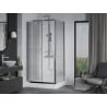 Mexen Apia extendable shower cubicle 100 x 80 cm, Transparent, Chrome + shower tray Rio - 840-100-080-01-00-4510