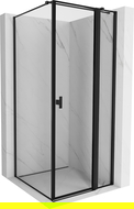 Mexen Mist T right swing shower enclosure 110 x 110 cm, black frame, black - 8A4T-110-110-70-70-P