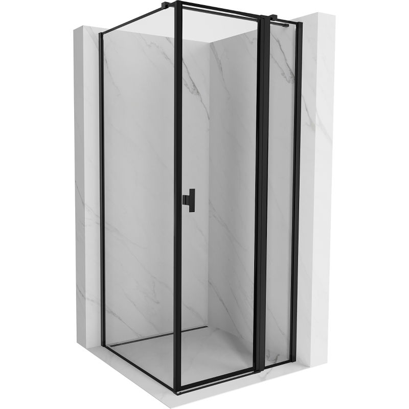 Mexen Mist T right-hand hinged shower enclosure 120 x 120 cm, black frame, black - 8A4T-120-120-70-70-P
