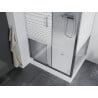 Mexen Apia extendable shower cubicle 100 x 80 cm, Stripes, Chrome + shower tray Rio - 840-100-080-01-20-4510
