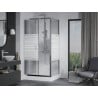 Mexen Apia sliding shower cabin 100 x 80 cm, white stripes, chrome + Rio tray - 840-100-080-01-20-4510