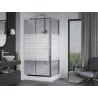 Mexen Apia sliding shower cabin 100 x 80 cm, white stripes, chrome + Rio tray - 840-100-080-01-20-4510