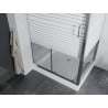 Mexen Apia extendable shower cubicle 100 x 80 cm, Stripes, Chrome + shower tray Rio - 840-100-080-01-20-4510