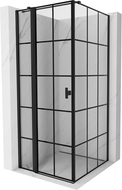 Mexen Mist T shower enclosure swing left 80 x 80 cm, black grid, black - 8A4T-080-080-70-77-L