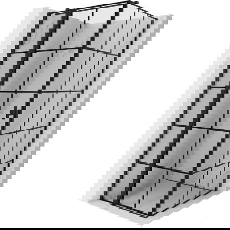 Mexen Mist T shower enclosure swing left 85 x 85 cm, black grid, black - 8A4T-085-085-70-77-L