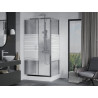 Mexen Apia sliding shower enclosure 120 x 90 cm, white stripes, chrome + Rio shower tray - 840-120-090-01-20-4510