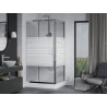 Mexen Apia sliding shower enclosure 120 x 90 cm, white stripes, chrome + Rio shower tray - 840-120-090-01-20-4510
