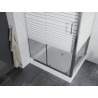 Mexen Apia sliding shower enclosure 120 x 90 cm, white stripes, chrome + Rio shower tray - 840-120-090-01-20-4510