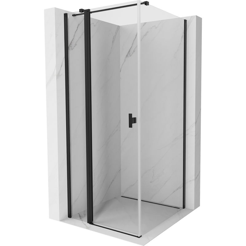 Mexen Mist T 120 x 120 cm Swing Shower Enclosure, Transparent, Black - 8A4T-120-120-70-00