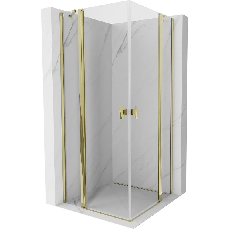 Mexen Mist Duo shower cabin hinged 75 x 75 cm, transparent, gold - 8A4-075-075-50-00