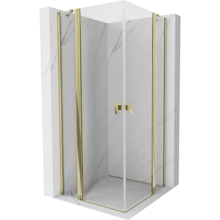Mexen Mist Duo shower cabin hinged 75 x 75 cm, transparent, gold - 8A4-075-075-50-00