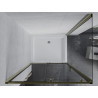 Mexen Apia sliding shower enclosure 120 x 90 cm, transparent, gold + Rio shower tray - 840-120-090-50-00-4510