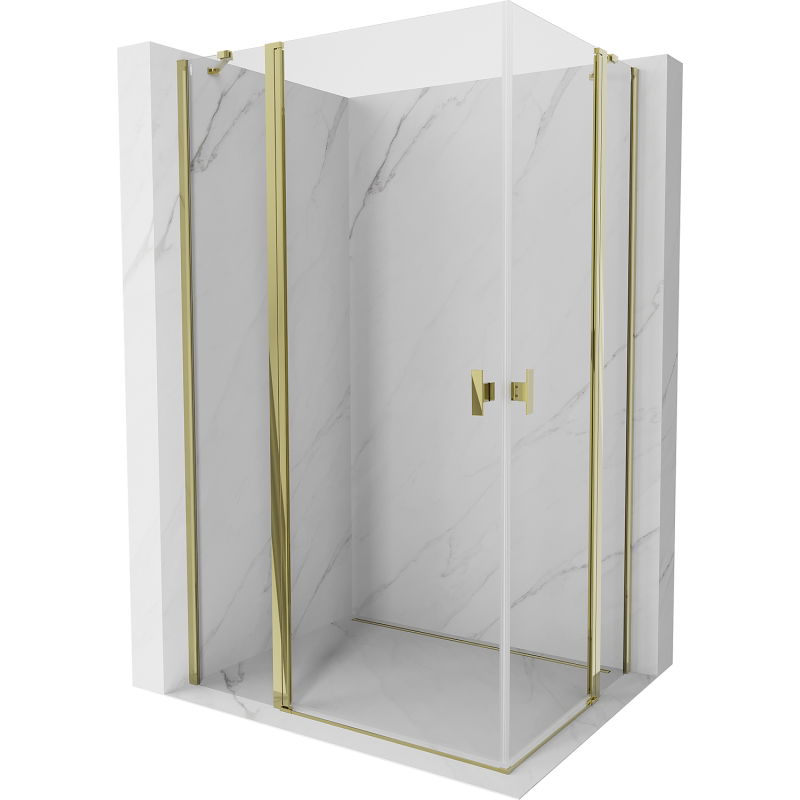 Mexen Mist Duo pivot shower enclosure 120 x 90 cm, transparent, gold - 8A4-120-090-50-00