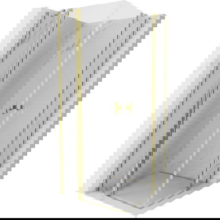 Mexen Mist Duo shower enclosure hinged 95 x 95 cm, transparent, gold - 8A4-095-095-50-00