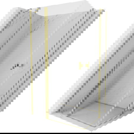 Mexen Mist Duo pivot shower cabin 110 x 95 cm, transparent, gold - 8A4-110-095-50-00