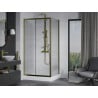 Mexen Apia sliding shower cabin 120 x 90 cm, transparent, gold + Rio shower tray - 840-120-090-50-00-4510