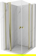 Mexen Mist Duo shower enclosure 100 x 100 cm, transparent, gold - 8A4-100-100-50-00