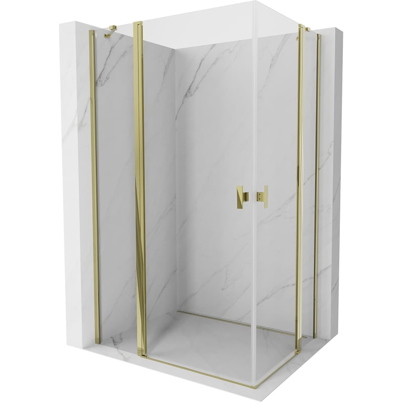 Mexen Mist Duo Hinged Shower Enclosure 105 x 100 cm, Transparent, Gold - 8A4-105-100-50-00