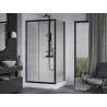 Mexen Apia sliding shower cabin 120 x 80 cm, transparent, black + Rio shower tray - 840-120-080-70-00-4510
