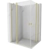 Mexen Mist Duo 115 x 90 cm Hinged Shower Enclosure, Transparent, Brushed Gold - 8A4-115-090-55-00