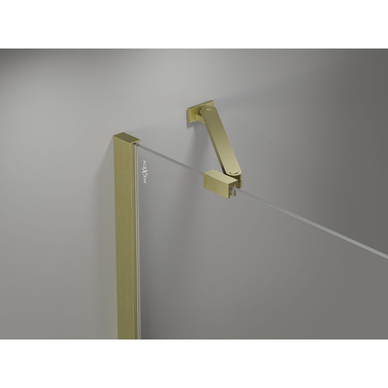 Mexen Mist Duo Hinged Shower Cabin 120 x 100 cm, Transparent, Brushed Gold - 8A4-120-100-55-00