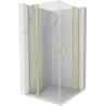 Mexen Mist Duo Hinged Shower Enclosure 115 x 115 cm, Transparent, Brushed Gold - 8A4-115-115-55-00