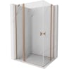 Mexen Mist Duo shower enclosure hinged 90 x 70 cm, transparent, brushed copper - 8A4-090-070-65-00