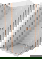 Mexen Mist Duo shower enclosure hinged 105 x 75 cm, transparent, brushed copper - 8A4-105-075-65-00