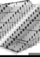 Mexen Mist T left side hinged shower enclosure 95 x 100 cm, black grid, black - 8A4T-095-100-70-77-L