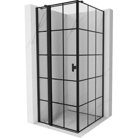 Mexen Mist T shower cabin hinged left 100 x 100 cm, black grid, black - 8A4T-100-100-70-77-L