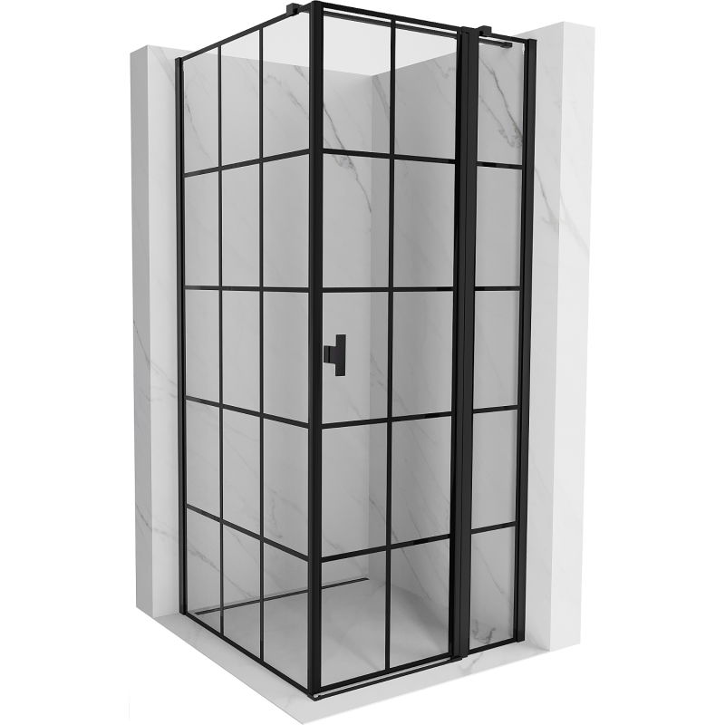 Mexen Mist T shower enclosure right hinged 70 x 70 cm, black grid, black - 8A4T-070-070-70-77-P