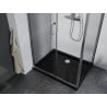 Mexen Apia extendable shower cubicle 100 x 70 cm, Transparent, Chrome + shower tray Flat, Black - 840-100-070-01-00-4070