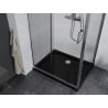 Mexen Apia extendable shower cubicle 100 x 70 cm, Transparent, Chrome + shower tray Flat, Black - 840-100-070-01-00-4070
